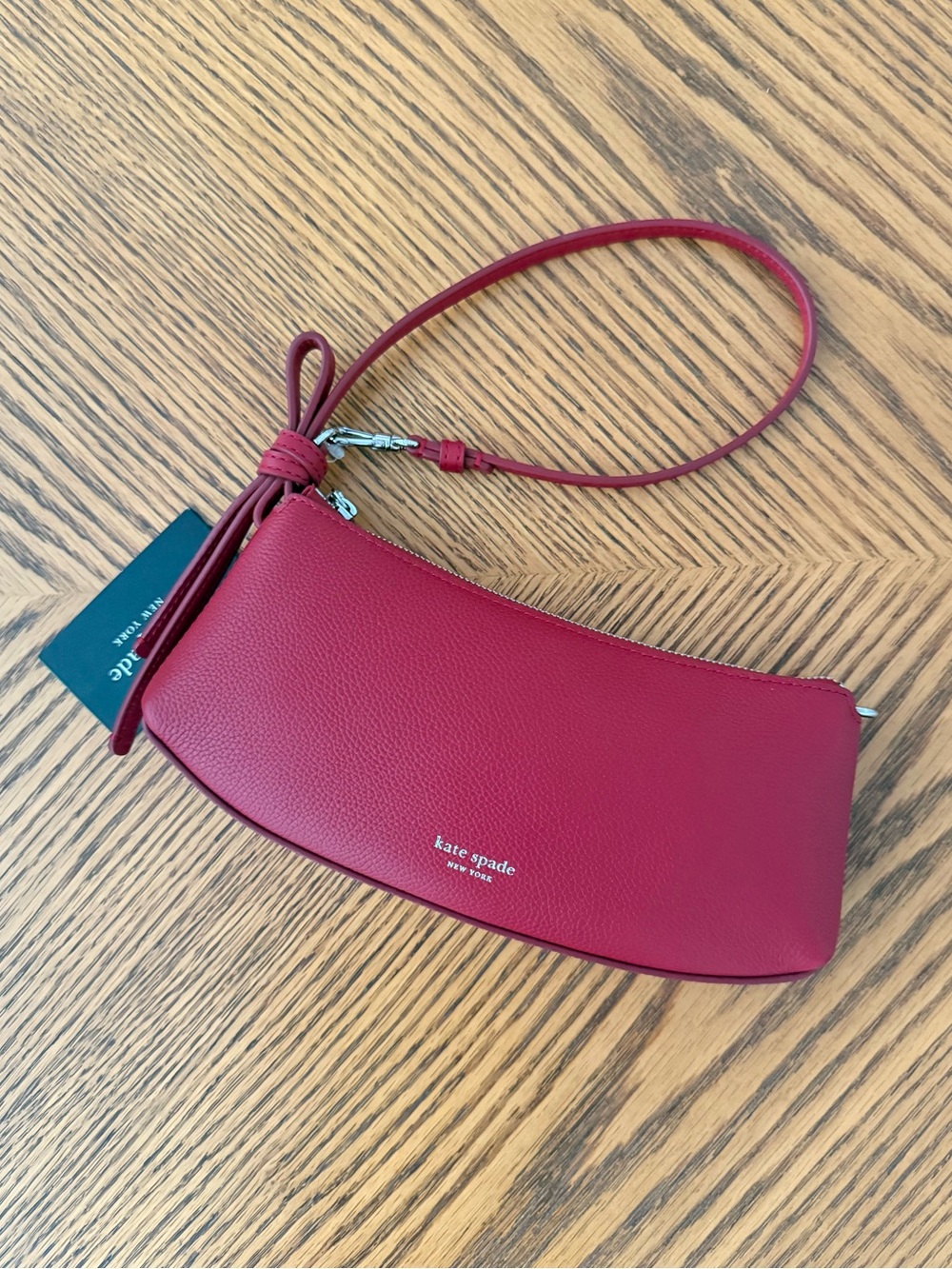 KATE SPADE Loop Pebble Leather Bag - Red Jam